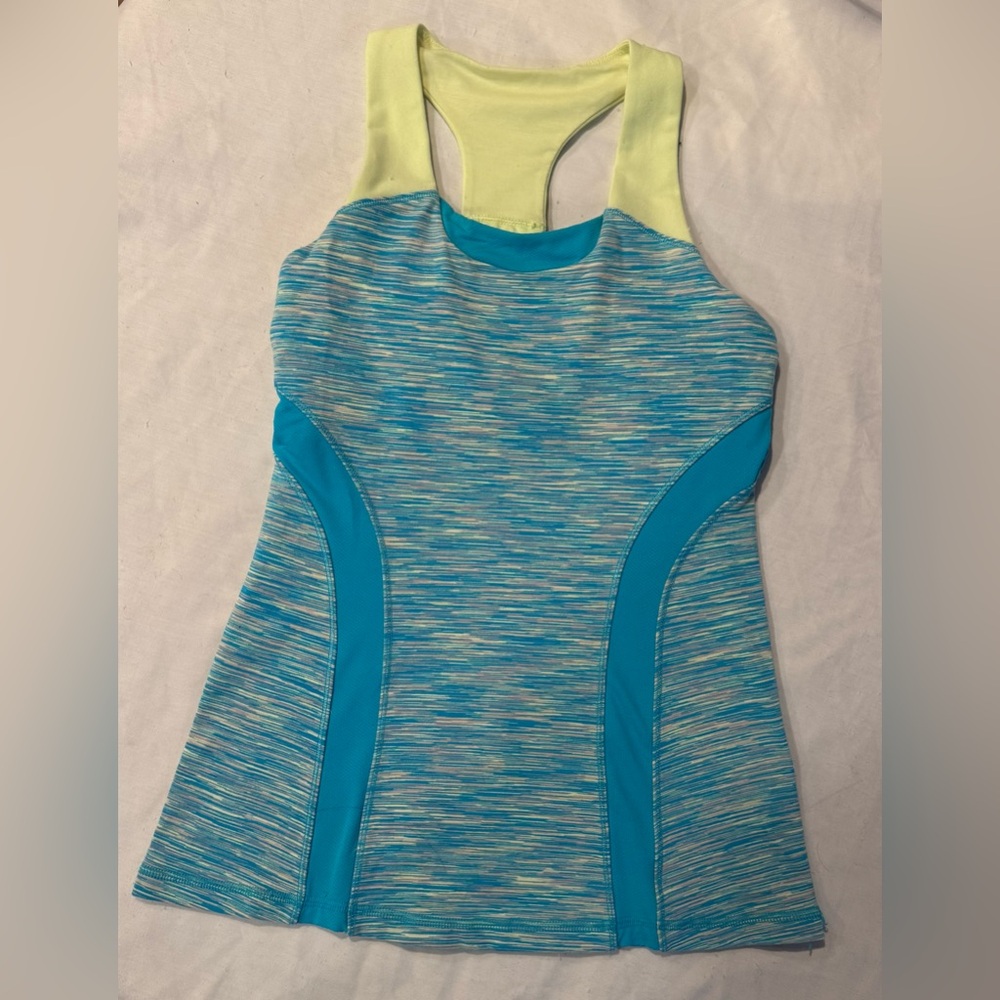 Ivivva by Lululemon Girl’s 12 Keep Ur Cool Racerback Athletic Tank| Built-in Bra